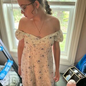 No Boundaries Cream Floral Asymmetrical Dress